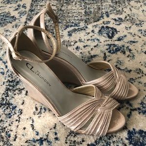 Sparkly blush wedges